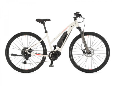 Elektro bicykel Author Essence biela-strieborná-červená 2025