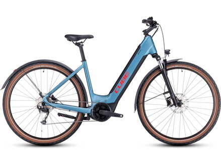 Elektro bicykel Cube Nuride Hybrid Performance 625 Allroad metalblue-red 2024