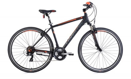 Bicykel Leader Fox Away čierny-oranžový 2017