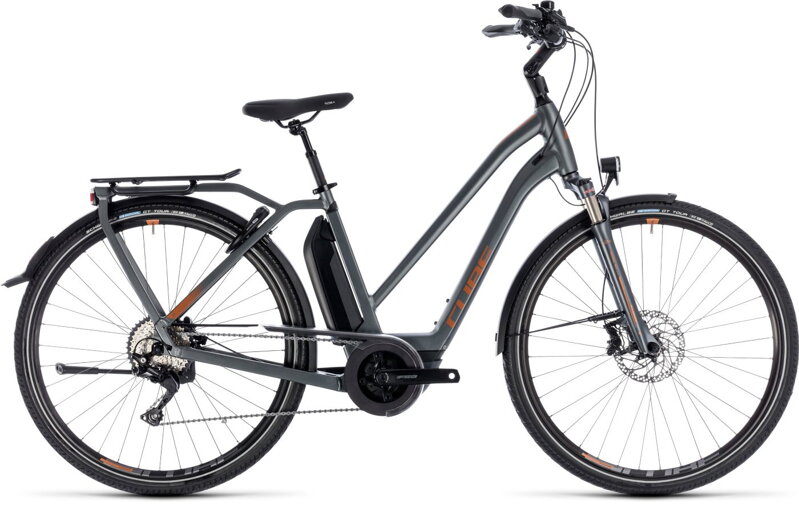 Elektro bicykel Cube Town Hybrid Sport 400 trapeze grey 2018