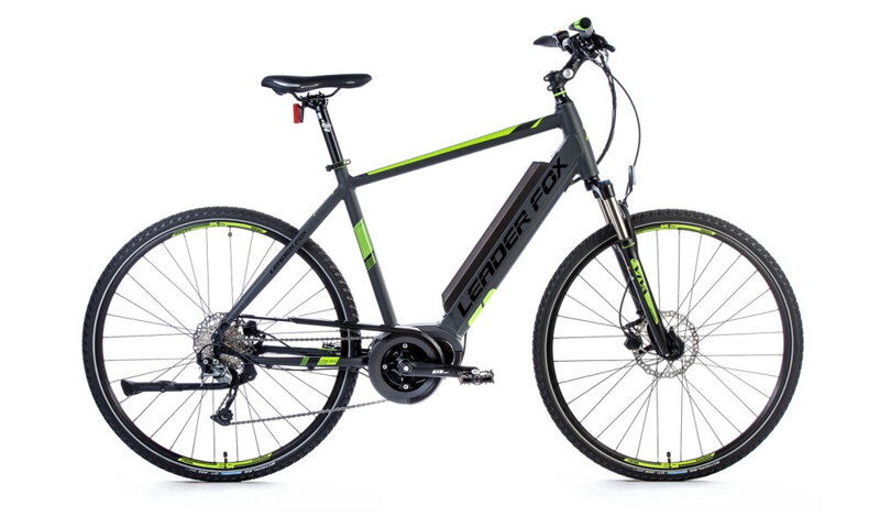 Elektro bicykel Leader Fox Bend sivy-zelený 2018