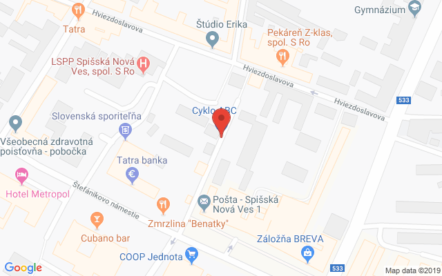 Google map: Cyklo ABC s.r.o., Ing.Straku 1232/5